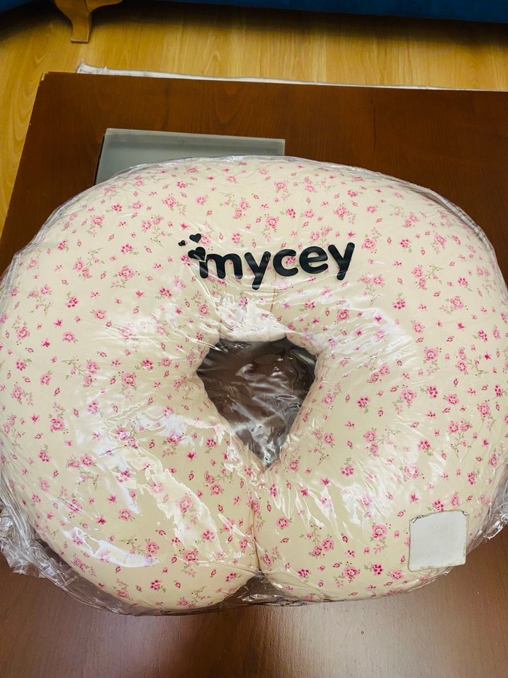 Pembe Çiçek Desenli Hamile ve Emzirme Yastığı - Görsel 2