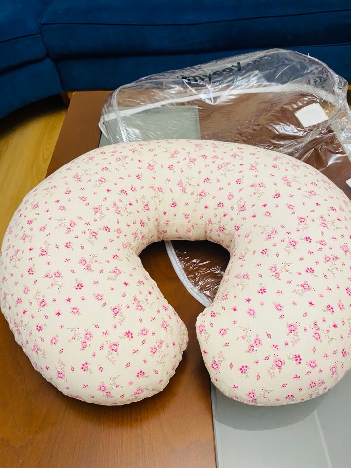 Pembe Çiçek Desenli Hamile ve Emzirme Yastığı - Görsel 4