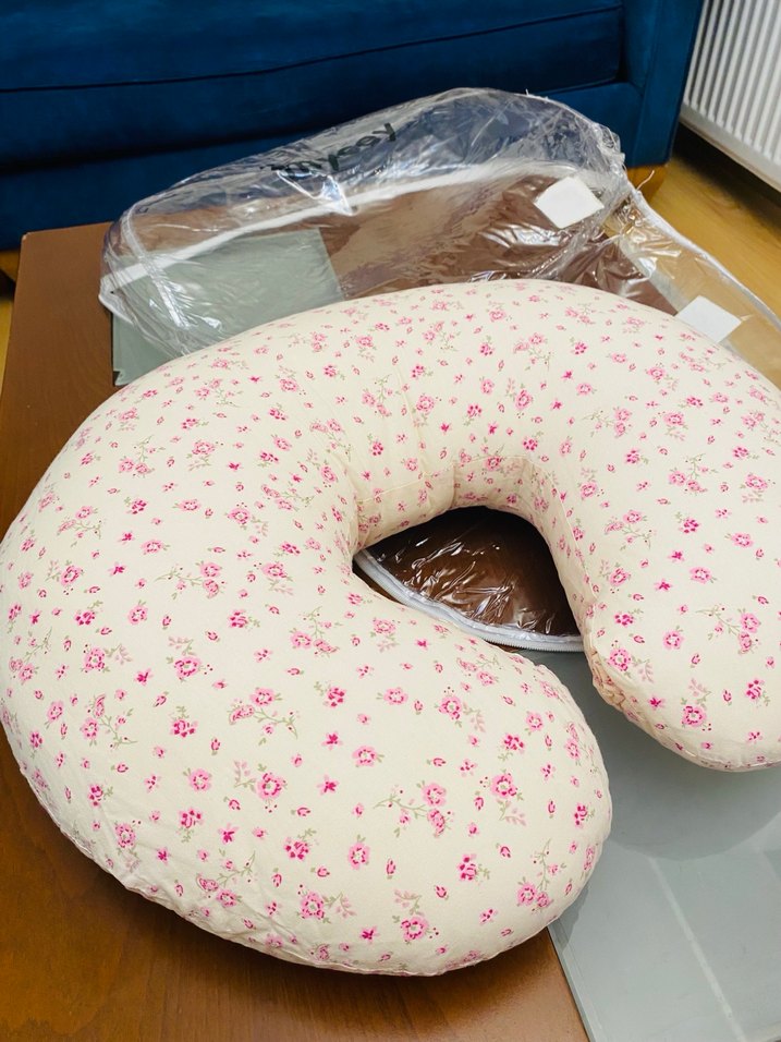 Pembe Çiçek Desenli Hamile ve Emzirme Yastığı - Görsel 3