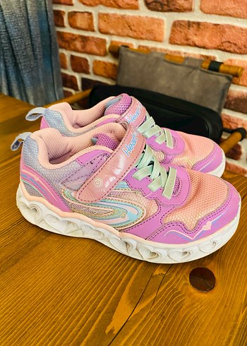 Kız Çocuk Pembe Bağcıklı ve Cırtlı Spor Ayakkabı - Görsel 3