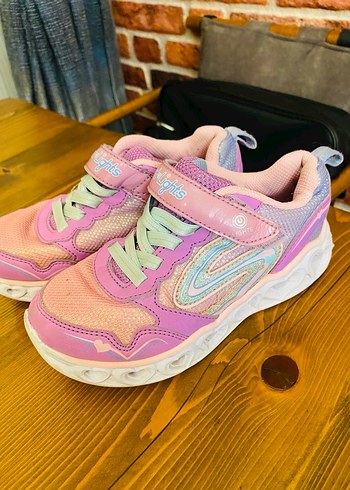 Kız Çocuk Pembe Bağcıklı ve Cırtlı Spor Ayakkabı - Görsel 2