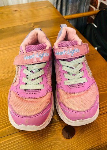 Kız Çocuk Pembe Bağcıklı ve Cırtlı Spor Ayakkabı - Görsel 4