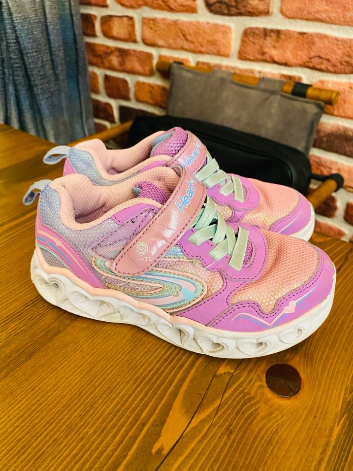 Kız Çocuk Pembe Bağcıklı ve Cırtlı Spor Ayakkabı - Görsel 3