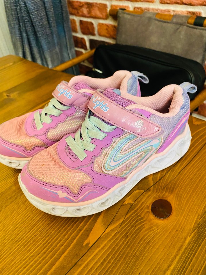 Kız Çocuk Pembe Bağcıklı ve Cırtlı Spor Ayakkabı - Görsel 2