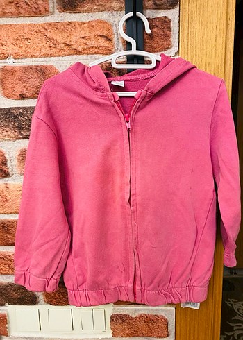 Kız Çocuk Kapüşonlu Fermuarlı Sweatshirt - Görsel 2