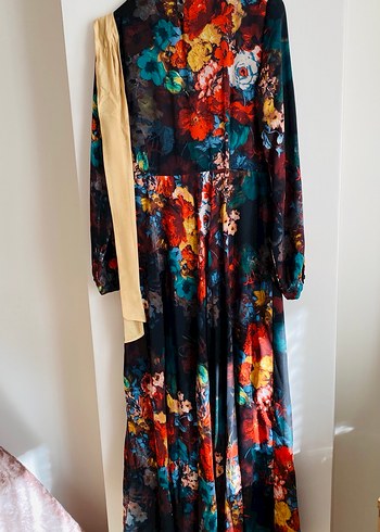 Çiçek Desenli Uzun Bohem Elbise - Görsel 6