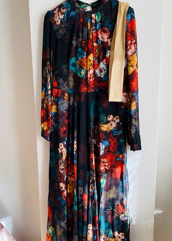 Çiçek Desenli Uzun Bohem Elbise - Görsel 2