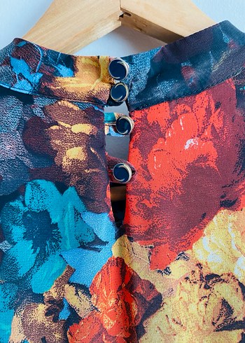 Çiçek Desenli Uzun Bohem Elbise - Görsel 3