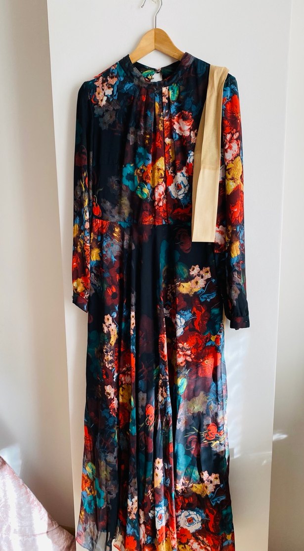 Çiçek Desenli Uzun Bohem Elbise - Görsel 2