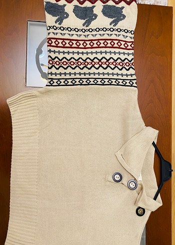 Bohem Etnik Desenli Kadın Triko Kazak - Görsel 7