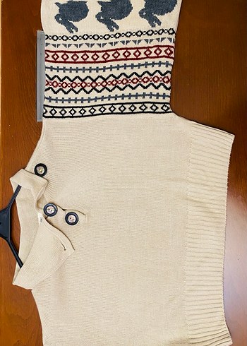 Bohem Etnik Desenli Kadın Triko Kazak - Görsel 8