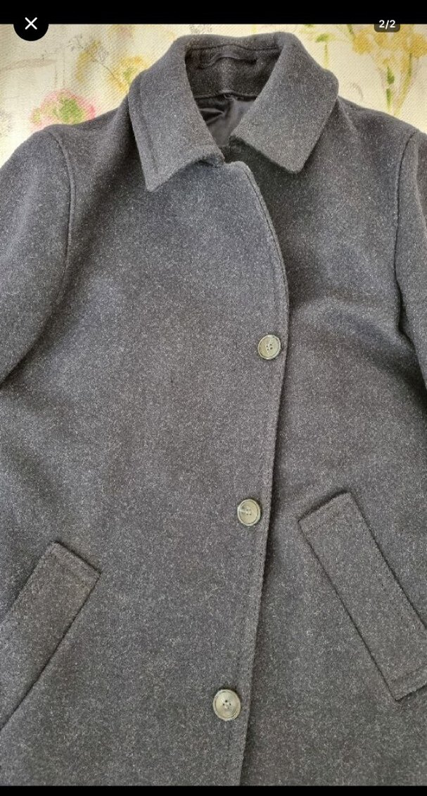 L beden koyu lacivert palto - Görsel 2