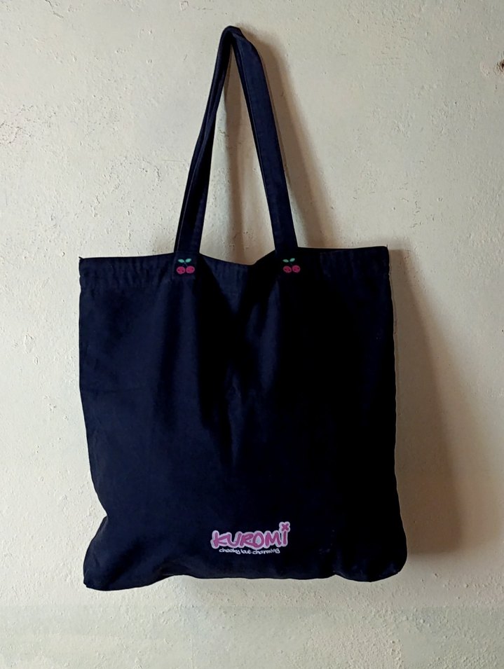 Kuromi Baskılı Siyah geniş Çanta - Görsel 2