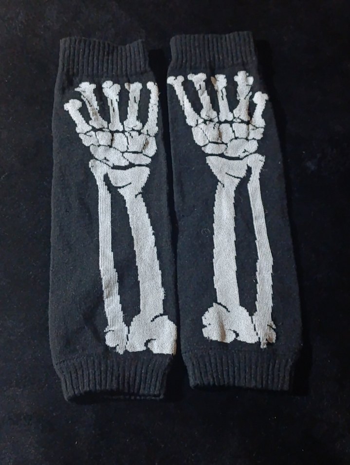 Siyah Örgü Gotik Eldiven - Görsel 4