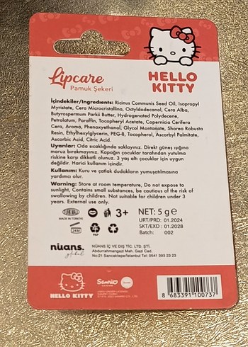 Hello Kitty Parlak Altın Dudak Bakım Sticki - Görsel 3