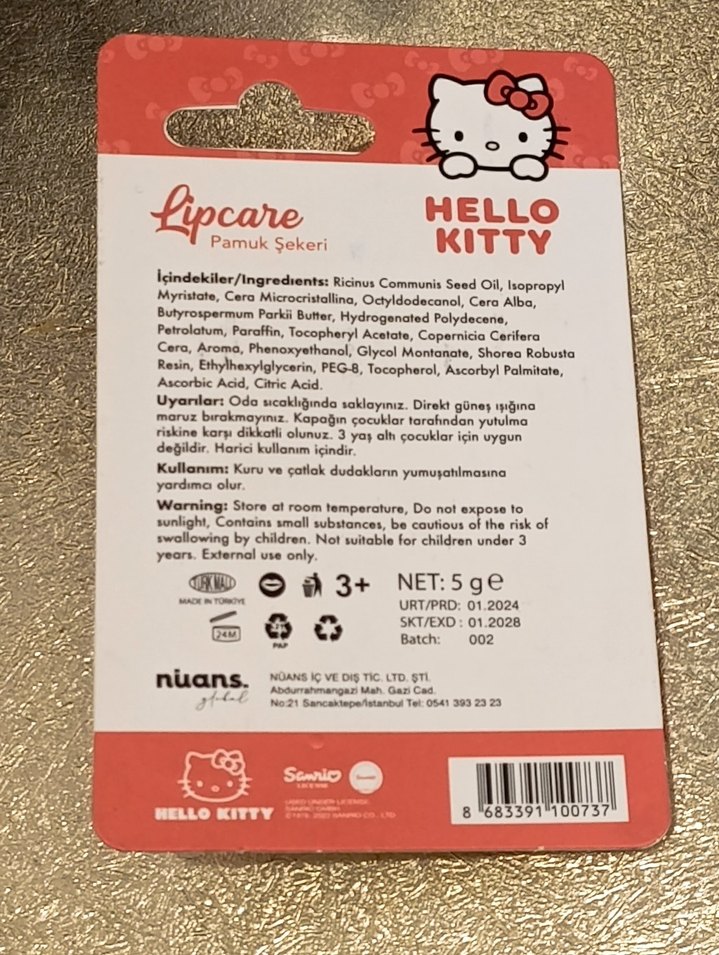 Hello Kitty Parlak Altın Dudak Bakım Sticki - Görsel 3