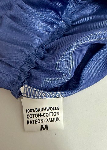 Parlak Mavi Uzun Kadın Sabahlık Pamuk Saten - Görsel 9