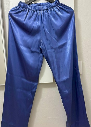 Parlak Mavi Uzun Kadın Sabahlık Pamuk Saten - Görsel 7