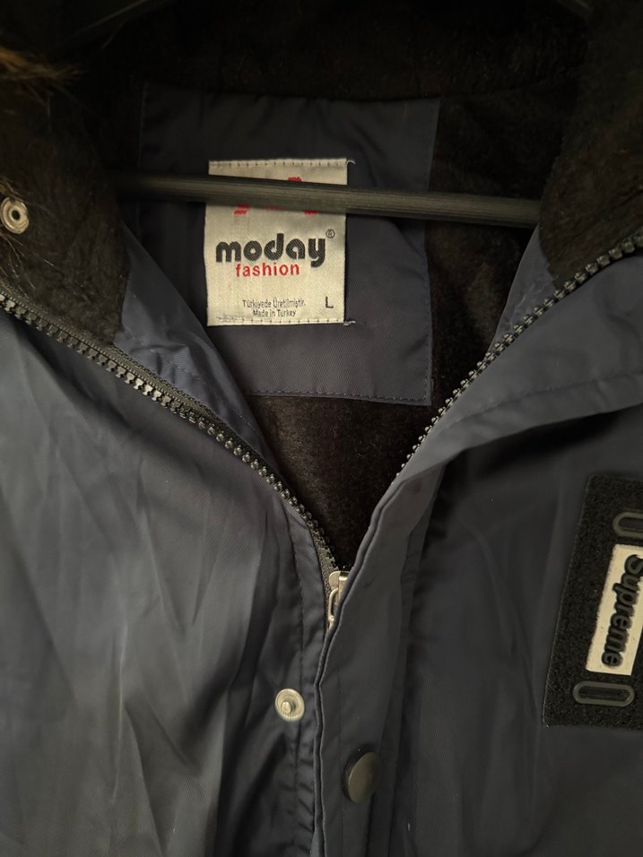 Kürklü Kapüşonlu Lacivert Erkek Mont - Görsel 3