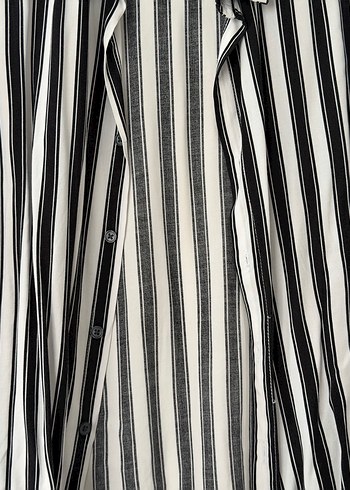 Uzun Kollu Çizgili Gri Erkek Gömlek - Görsel 3