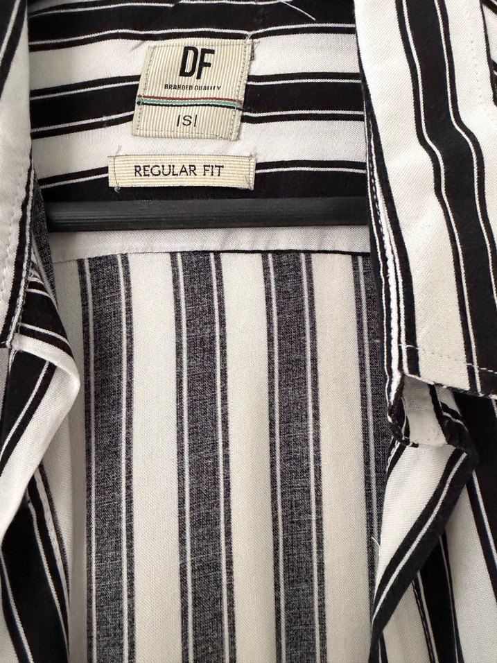 Uzun Kollu Çizgili Gri Erkek Gömlek - Görsel 2