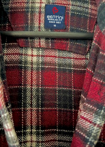 Bordo Ekoseli Düğmeli Erkek Gömlek - Görsel 3