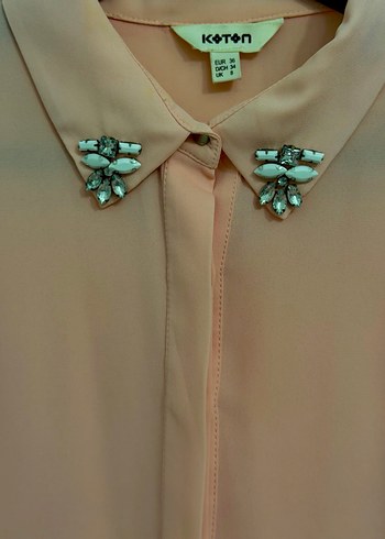 Düğmeli Pembe Uzun Kollu Kadın Gömlek - Görsel 2