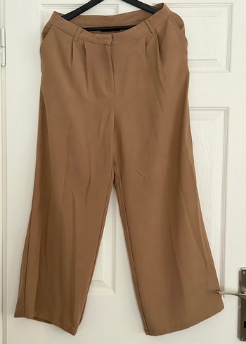 Bej Kadın Midi Kumaş Pantolon - Görsel 2
