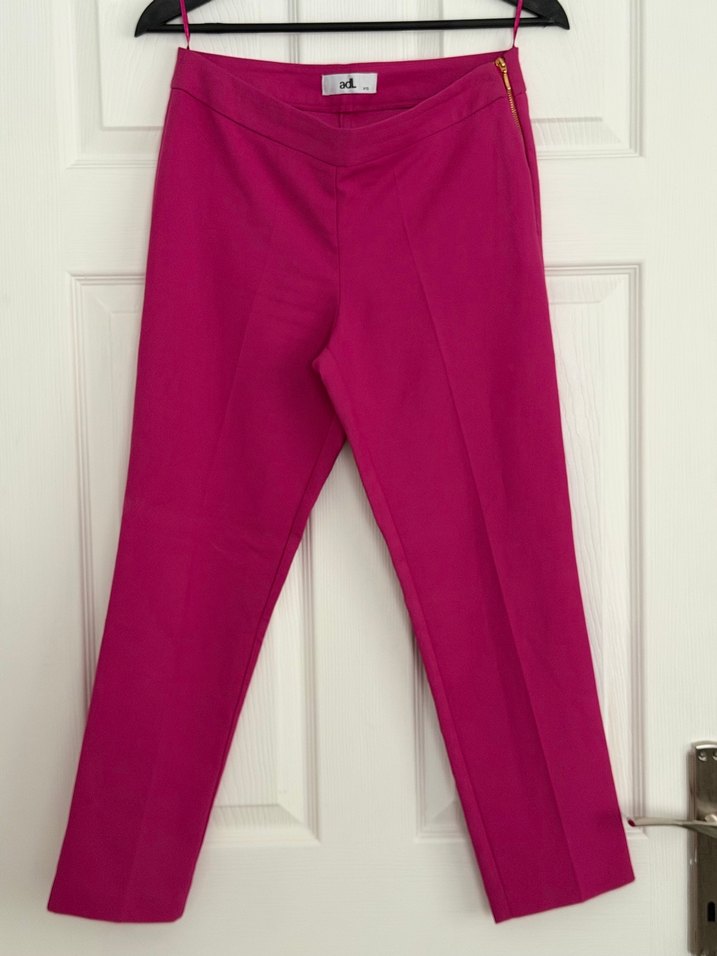 Pembe Midi Kadın Kumaş Pantolon - Görsel 2