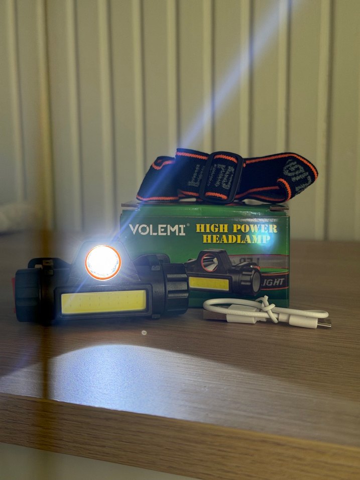 VOLEMI Yüksek Güçlü Kafa Lambası Siyah - Görsel 3