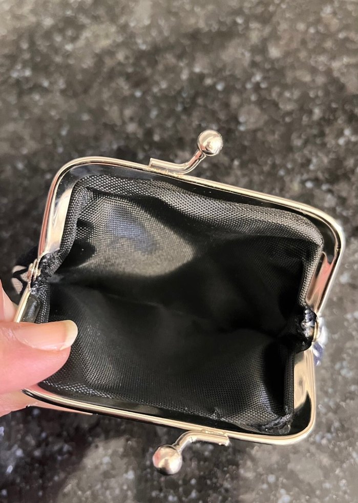 Koyu Mavi Çiçek Desenli Kadın Cüzdanı - Görsel 3