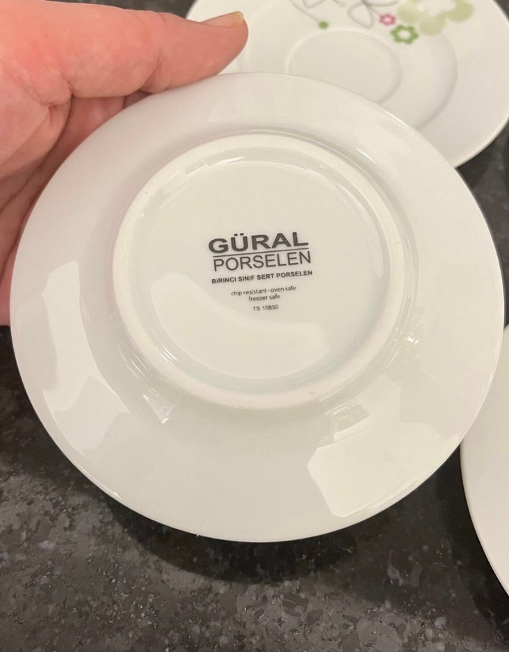 Beyaz Çiçek Desenli 6'lı Tabak Seti - Görsel 2