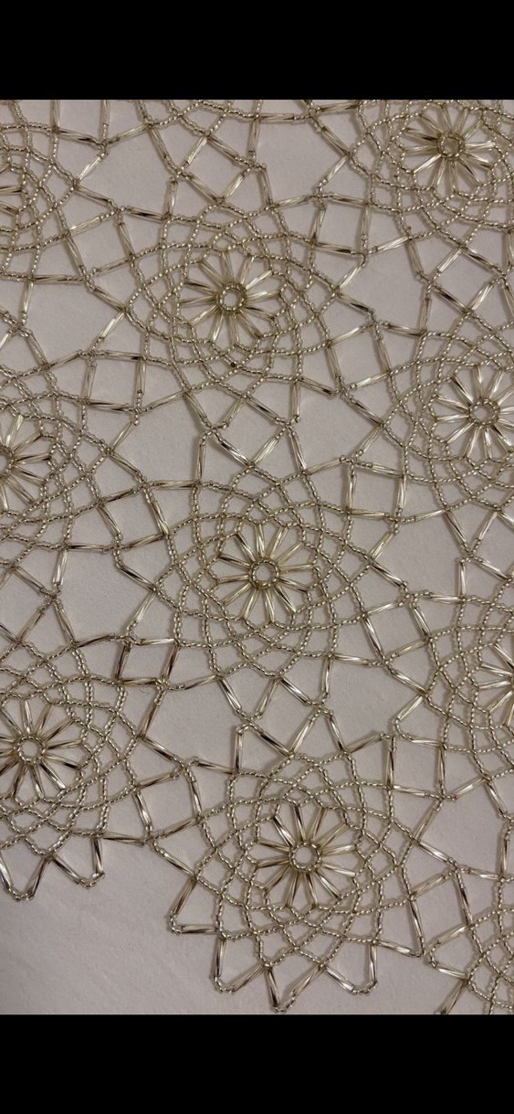 Boncuk İşi Dantel Masa Örtüsü - Görsel 2