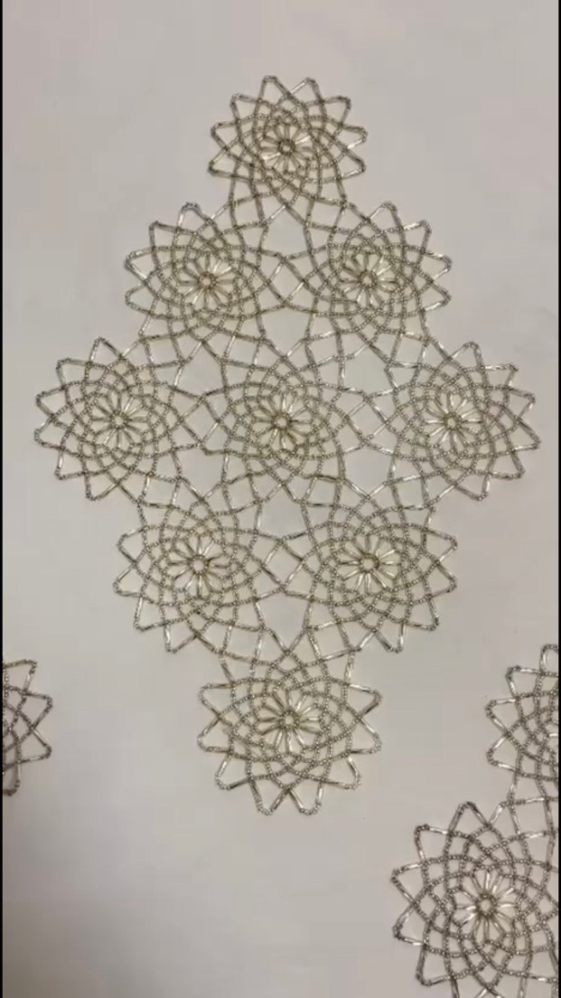 Çağdaş Tarzda boncuk El İşçiliği Dantel Seti - Görsel 2