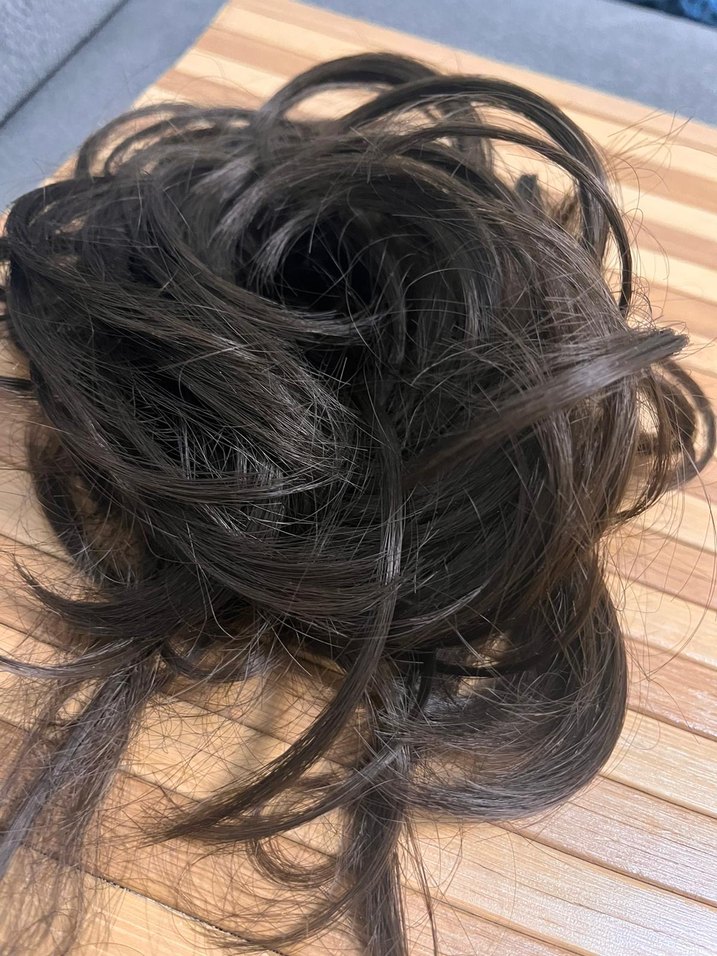 Püsküllü Kahverengi Sentetik Saç Tokası - Görsel 4