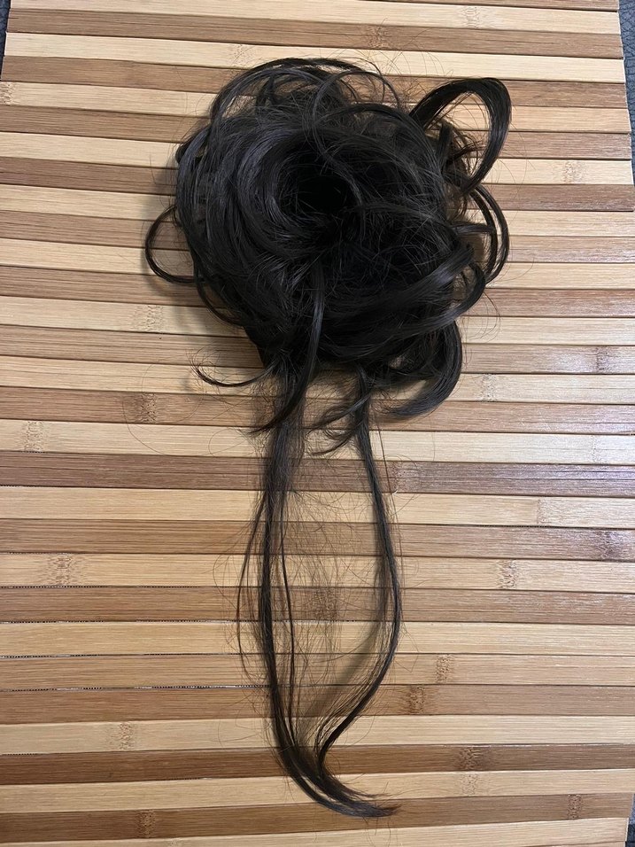 Püsküllü Kahverengi Sentetik Saç Tokası - Görsel 2