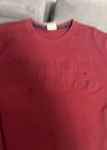 Bordo Erkek Sweatshirt USPA Nakışlı - Görsel 2