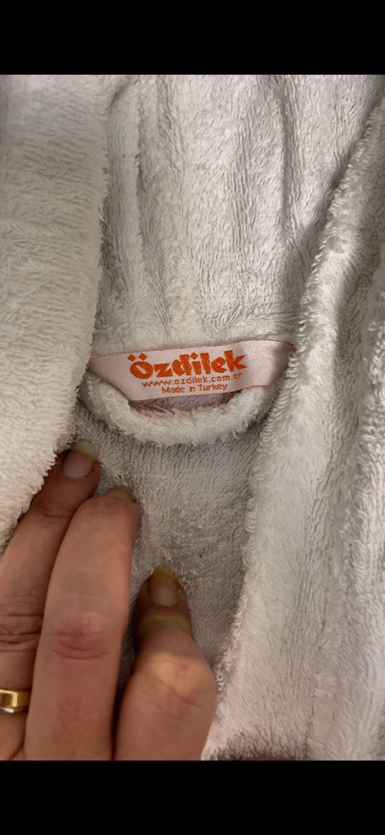 Kapüşonlu Beyaz Bornoz - Görsel 2