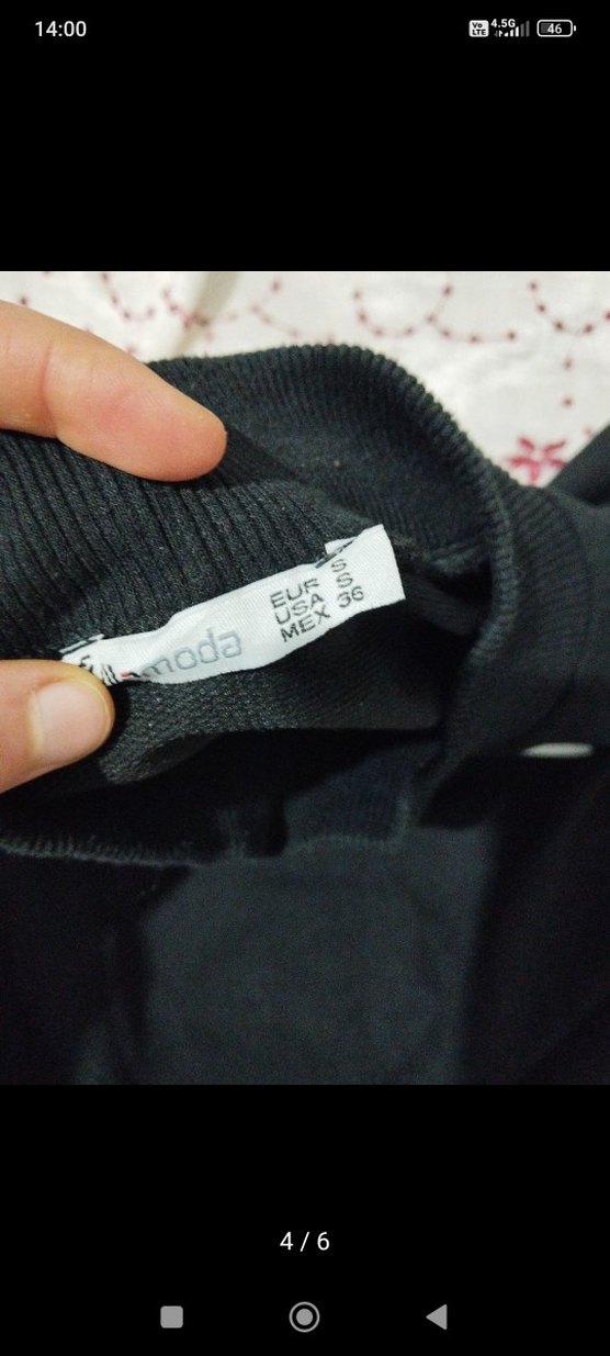 Siyah Baskılı Kadın crop - Görsel 2