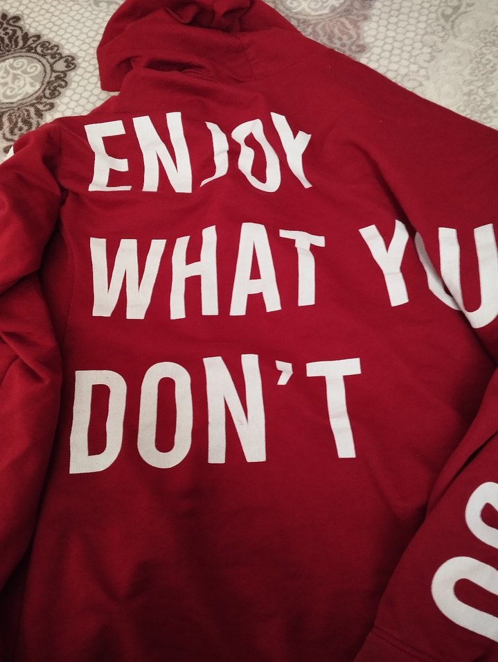 Kadın Kırmızı Kapüşonlu Fermuarlı Sweatshirt - Görsel 3