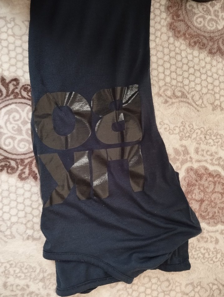 Siyah Mini Denim Baskılı Kadın Tişört - Görsel 2