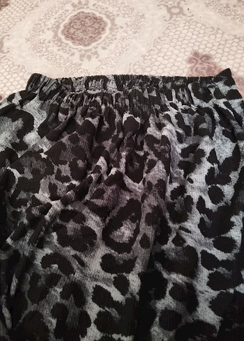 Gri Leopar Desenli Midi Etek - Görsel 4