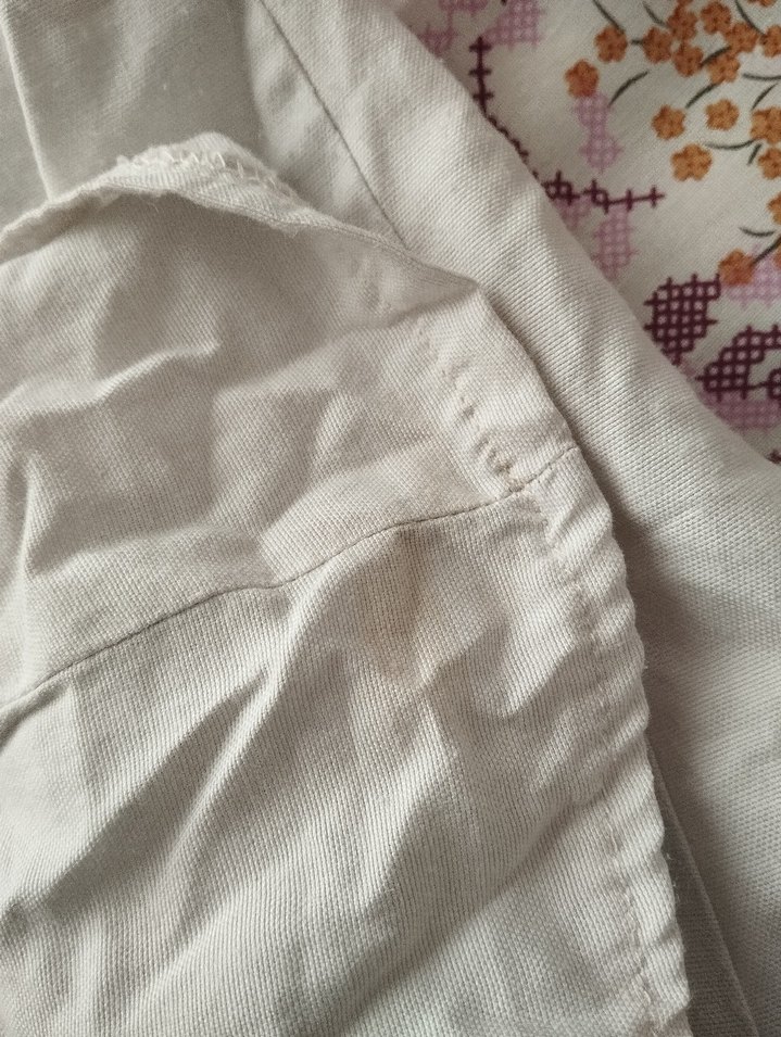 Düğmeli Beyaz Keten Kadın Gömlek - Görsel 3