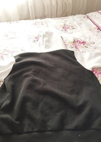 Kız  Siyah Kapüşonlu Baskılı Ceket - Görsel 3