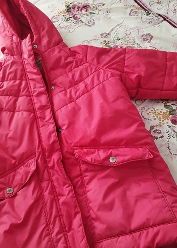 Düğmeli Pembe Kadın Kış Montu 12 ve 15 yas yada xs uyumludur - Görsel 3