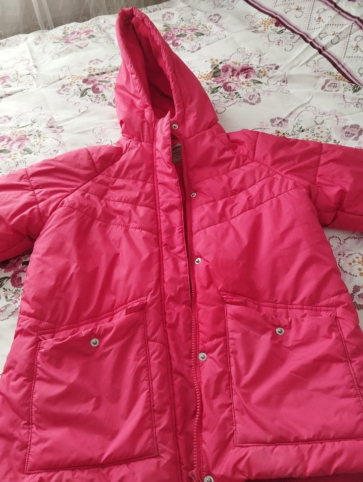 Düğmeli Pembe Kadın Kış Montu 12 ve 15 yas yada xs uyumludur - Görsel 2