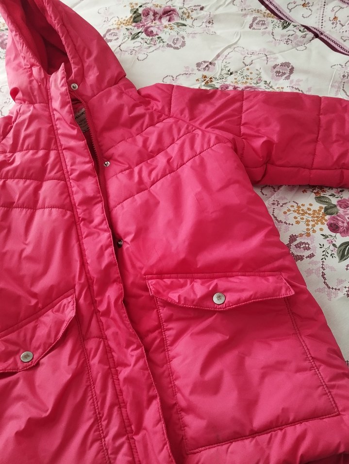 Düğmeli Pembe Kadın Kış Montu 12 ve 15 yas yada xs uyumludur - Görsel 3