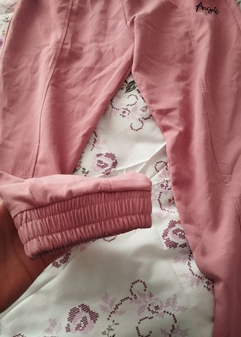 fulla Kız Çocuk Pembe Nakışlı Rahat Eşofman - Görsel 2