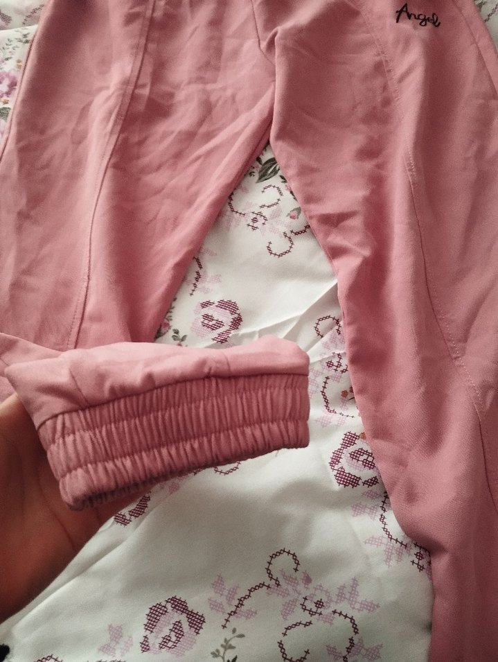 fulla Kız Çocuk Pembe Nakışlı Rahat Eşofman - Görsel 2