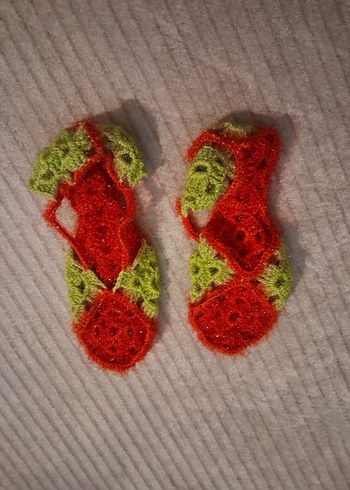 Erkek Bebek Mavi Örgü Patik - Görsel 3